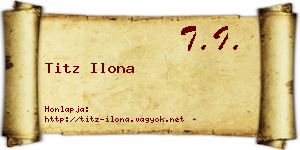 Titz Ilona névjegykártya